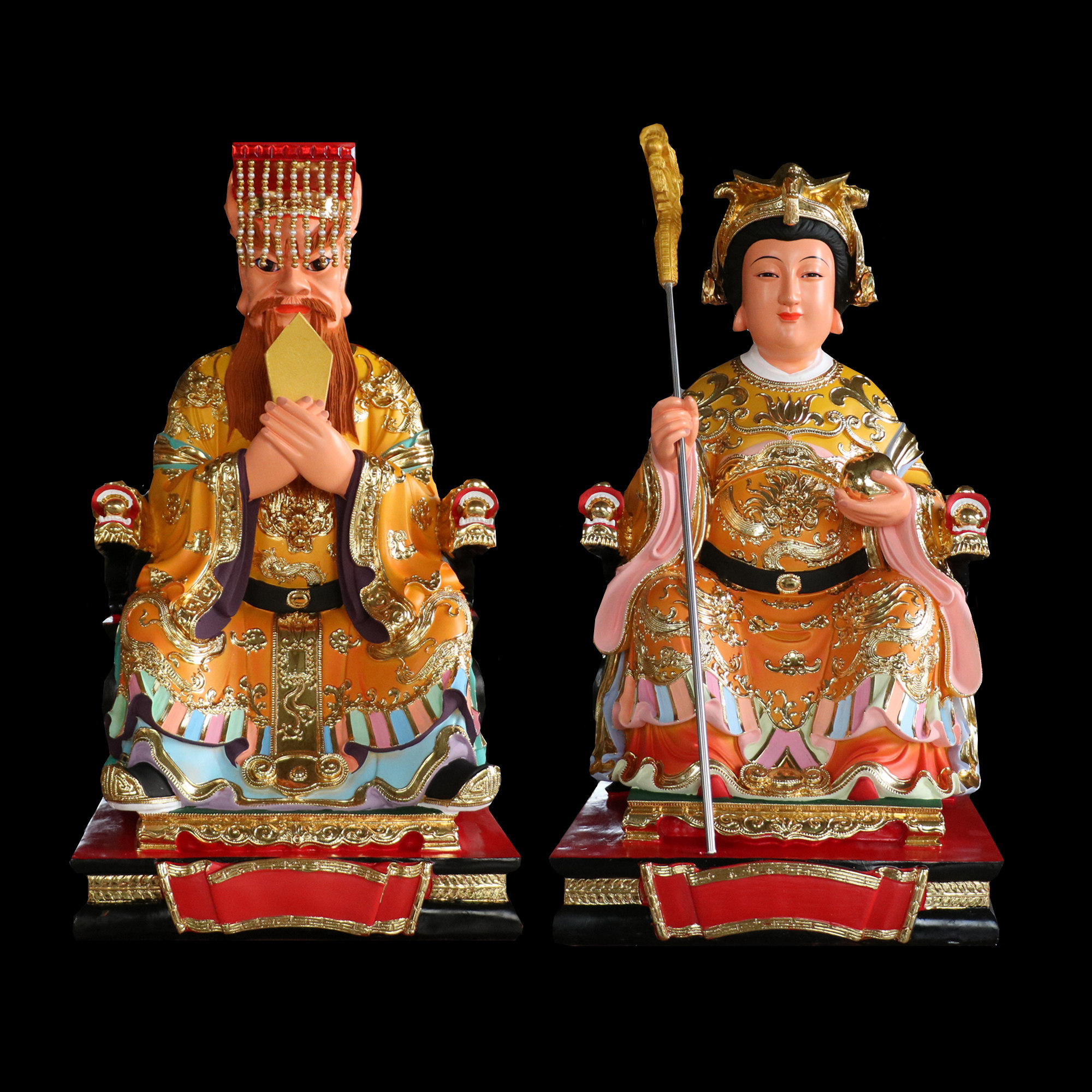 包邮树脂神像道教龙王爷像龙王龙母娘娘海龙王龙宫居家供奉摆件