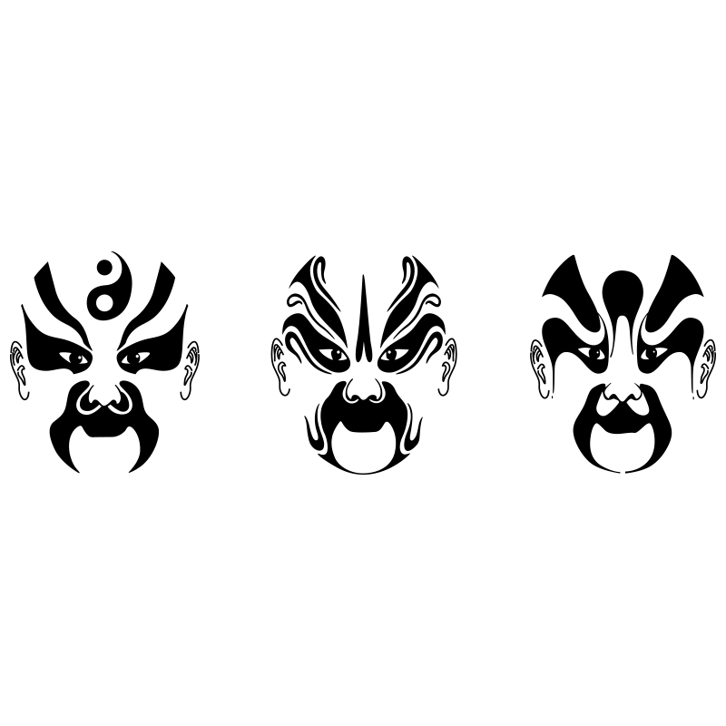京剧脸谱贴纸中式家居书房会所背景装饰墙贴创意墙贴