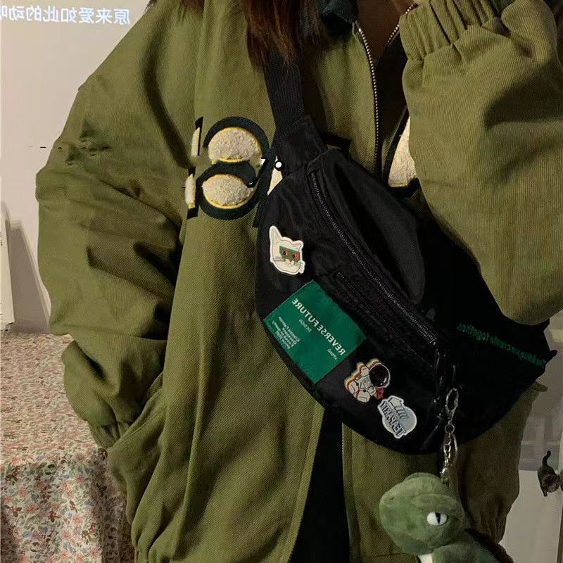满11元减10元 鬼马少女日系原宿ins街头胸包女 韩国复古潮流百搭腰包