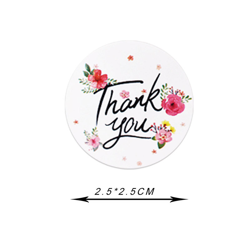 500张感谢贴纸外卖标签密封包装封口创意节日不干胶标签
