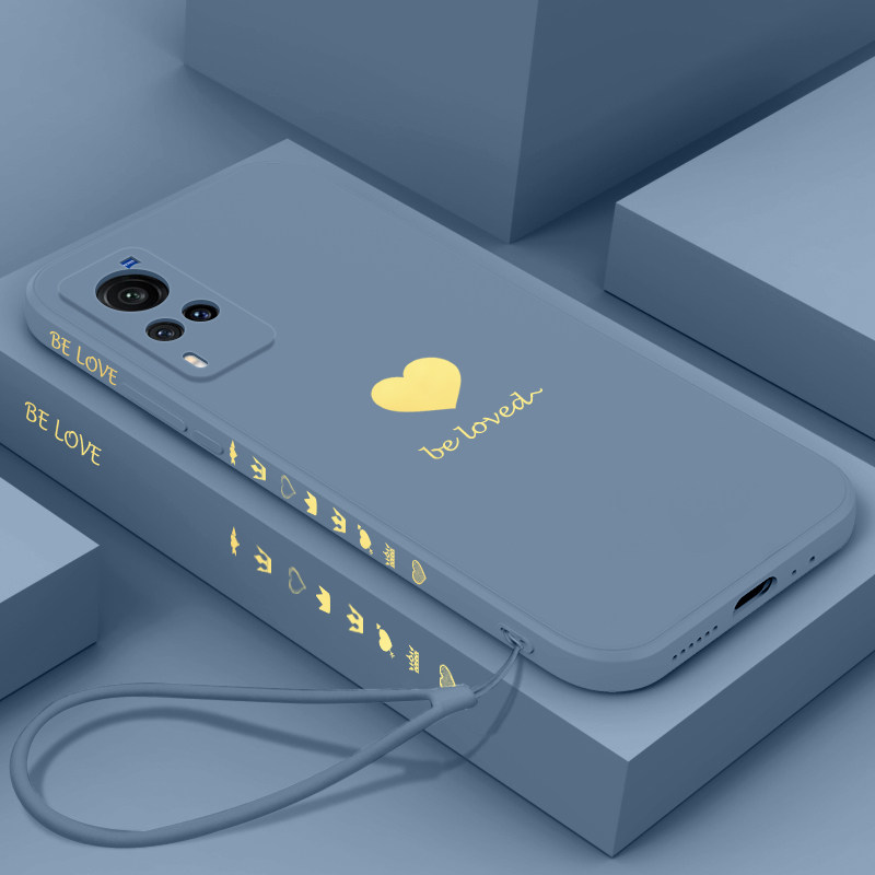 vivox60手机壳潮牌爱心液态硅胶直边vivo镜头全包防摔保护套超薄软壳