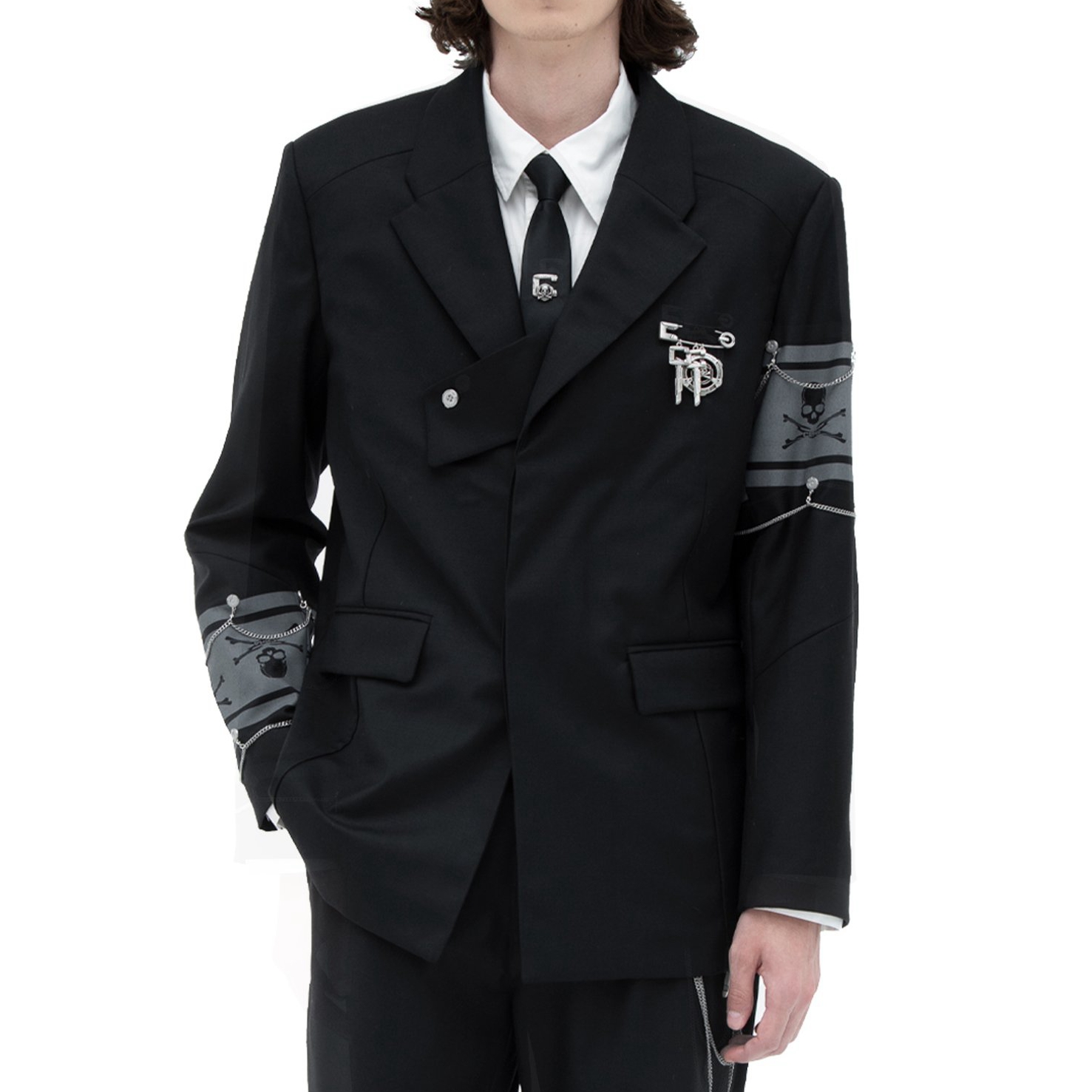 Mastermind Japan联名C2精纺羊毛H4链条vibe风格休闲西装MMJ西服