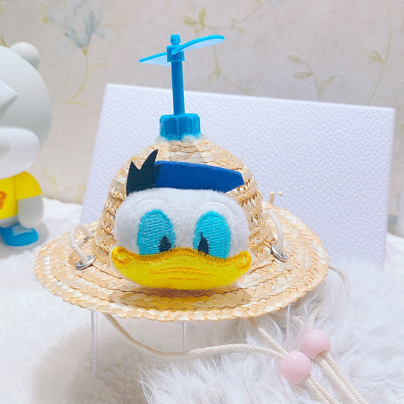 宠物草帽犬柯小型生日竹蜻蜓宠物狗头套可爱头饰帽子