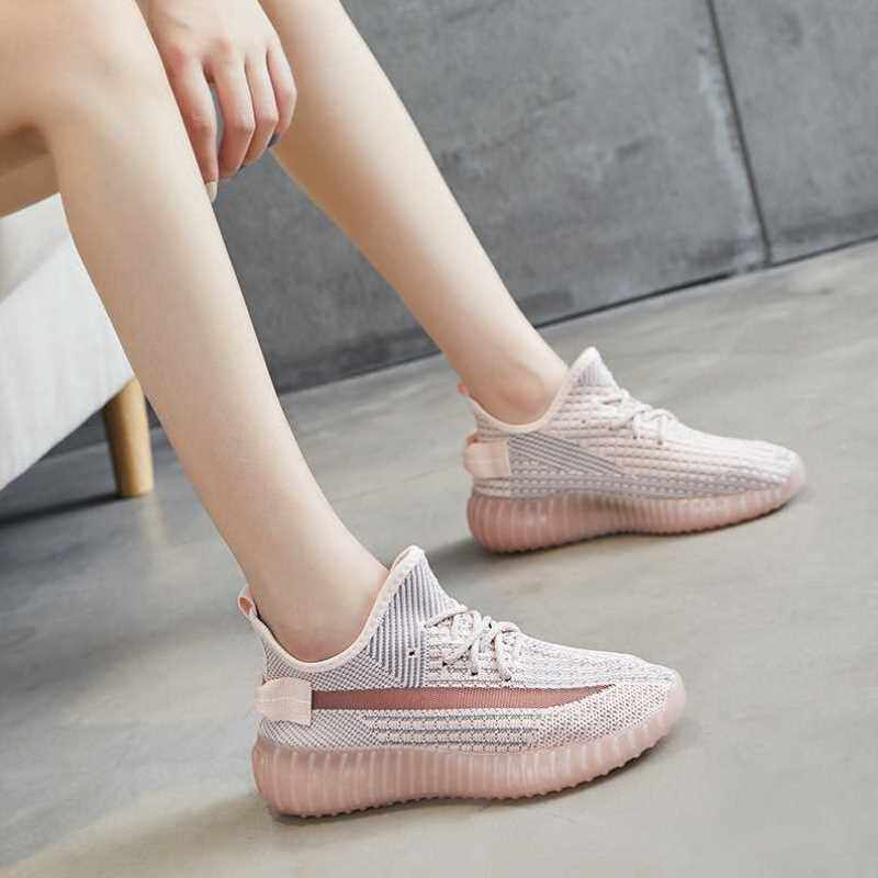 情侣款椰子鞋女2021春季新款透气百搭飞织女鞋ins韩版运动鞋f350