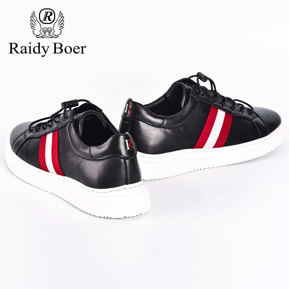raidyboer雷迪波尔鞋子男士新款春夏季休闲百搭板鞋真皮小白鞋男