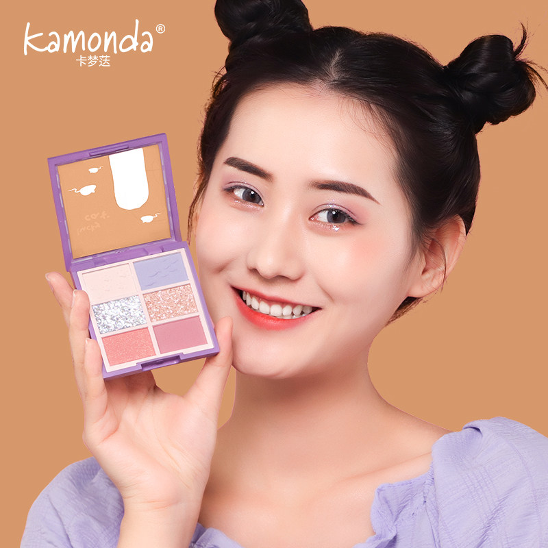 kamonda卡梦奇趣六色眼影少女大地珠光全脸妆容眼影