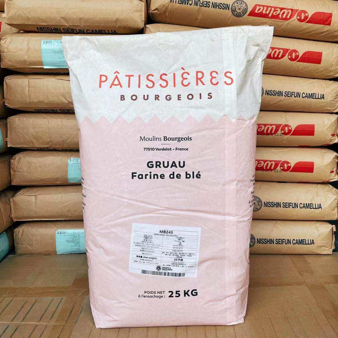 法国进口伯爵t45羊角原装25kg高筋小麦粉布面粉