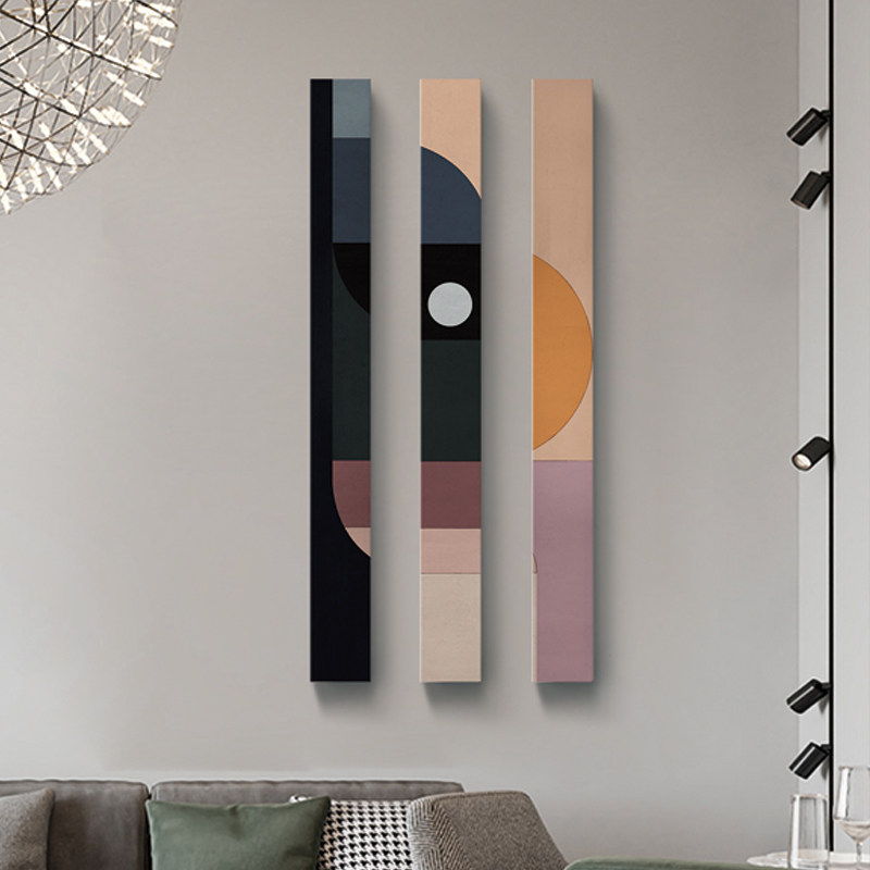 现代创意长条立体墙面壁饰几何抽象客厅玄关现代装饰画