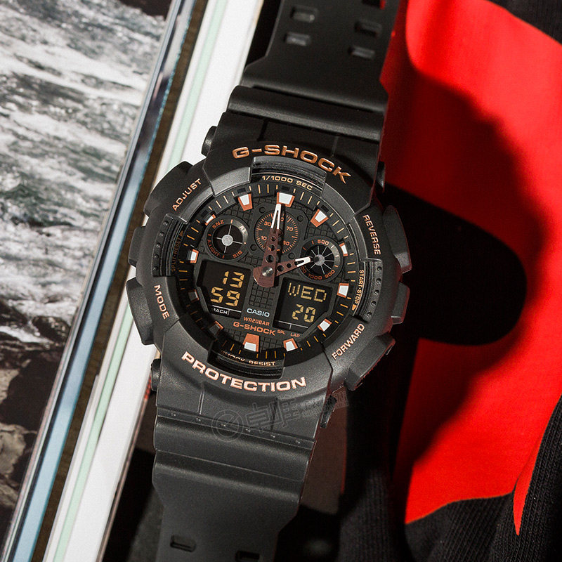 casio卡西欧手表gshock迷彩潮流运动防水男表ga100gbx1a4日韩腕表