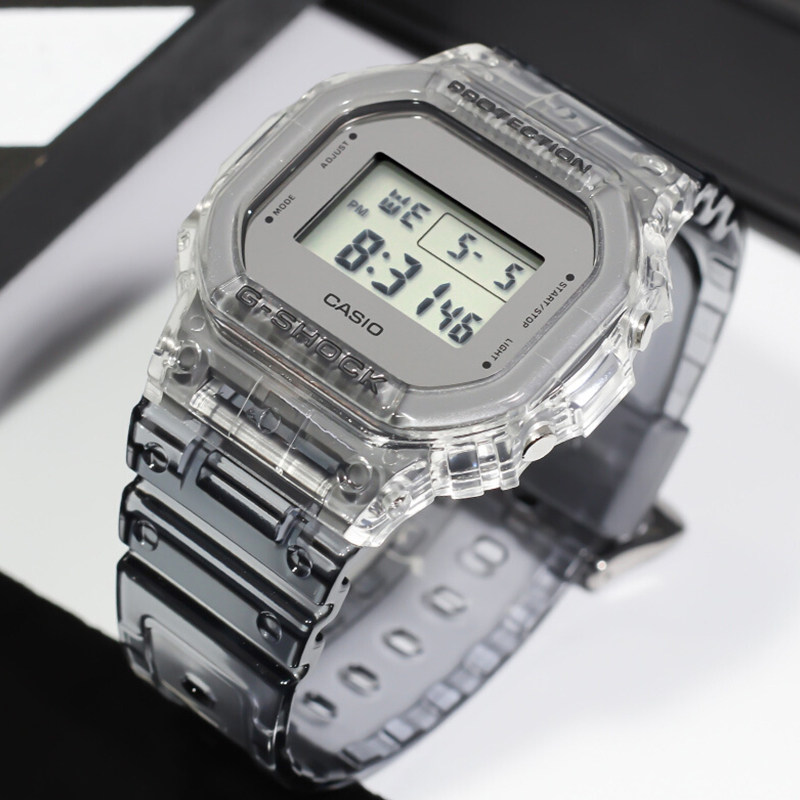 手表卡西欧gshock限量冰川冰韧系列半透明电子dw5600sk1日韩腕表