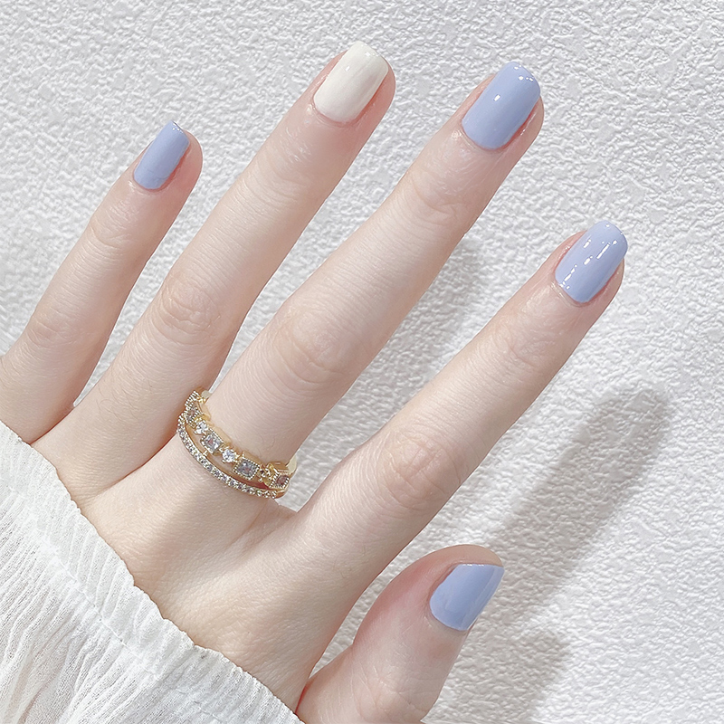 蓝色美甲油胶2021年新款夏天网红流行果冻冻冰指甲彩妆