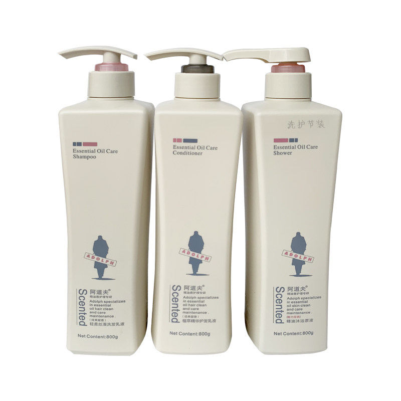 阿道夫洗发水3瓶装800ml护发素男女净屑舒爽沐浴露洗护洗发水