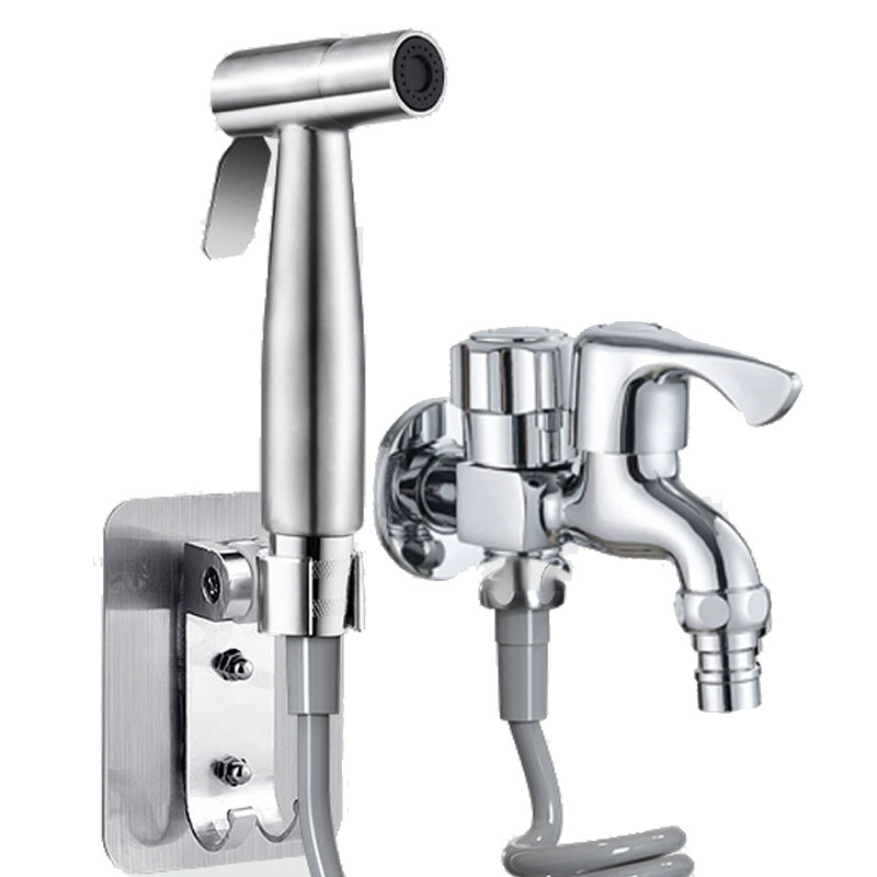 冲洗卫生间喷枪不锈钢马桶伴侣厕所打孔喷头网红净身妇洗器