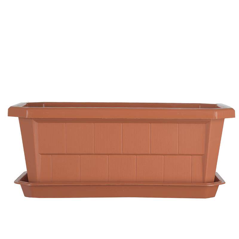 家庭园艺塑料树脂加厚长方形种植盆仿木纹阳台花盆