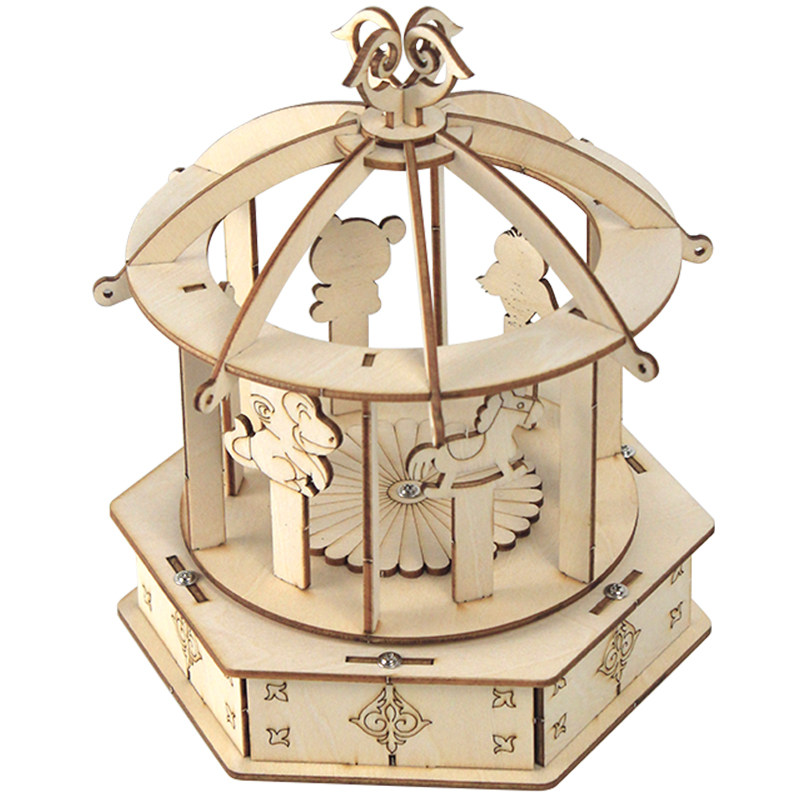 科学小手手工手工制制作旋转木马儿童小学生电动益智科学实验