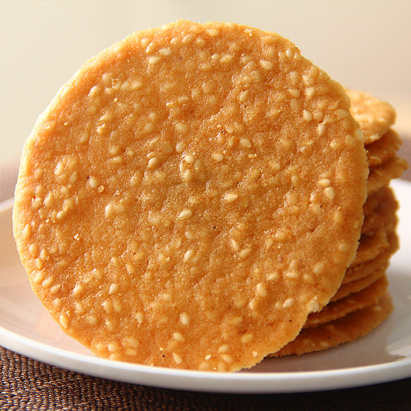 芝麻烤片铁棍山药木糖醇黑薄脆饼干薄片零食薄脆饼干