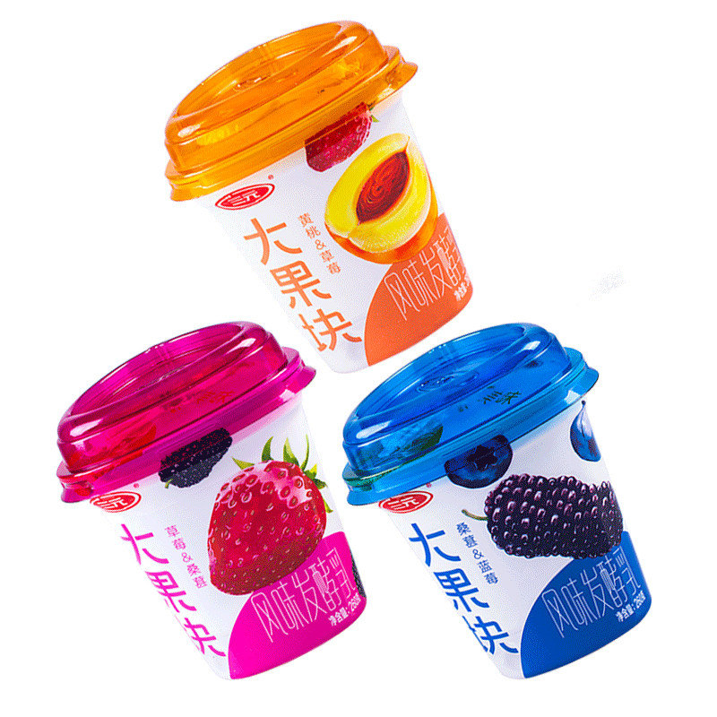 三元大果粒酸奶260g黄桃芒果草莓桑葚蓝莓水果酸奶