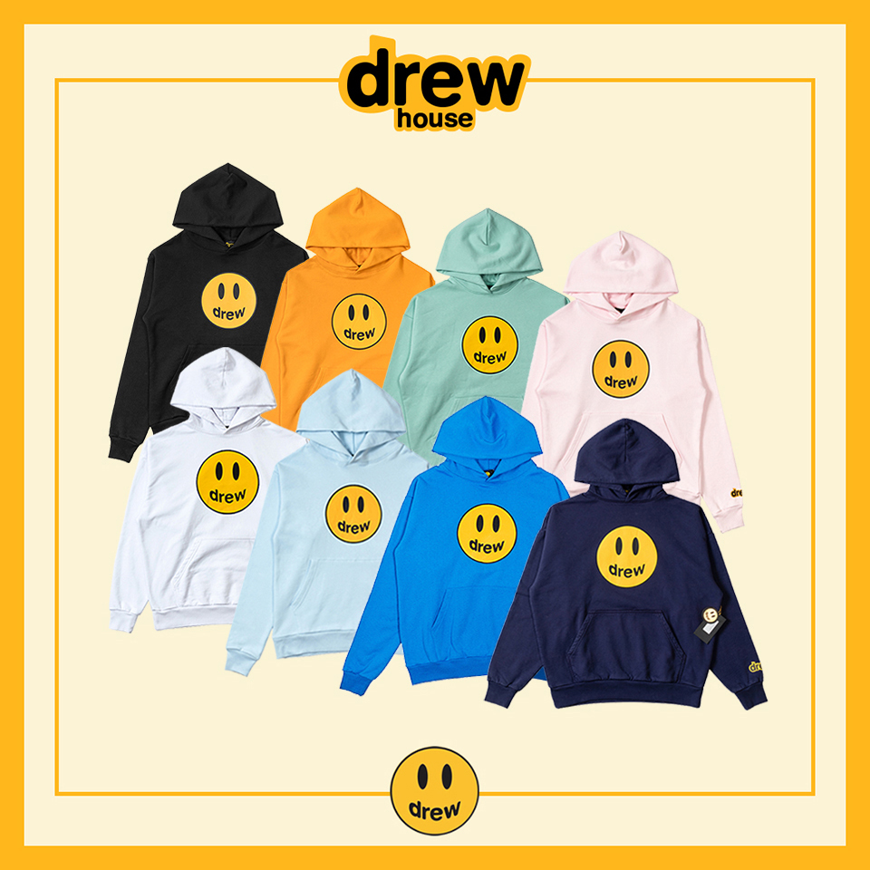 Drew House Justin笑脸比伯欧阳娜娜同款FOG高街宽松长袖卫衣帽衫