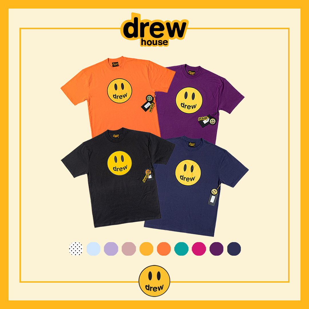 Drew House笑脸贾斯汀比伯潮牌男女情侣高街宽松纯棉FOG短袖T恤夏