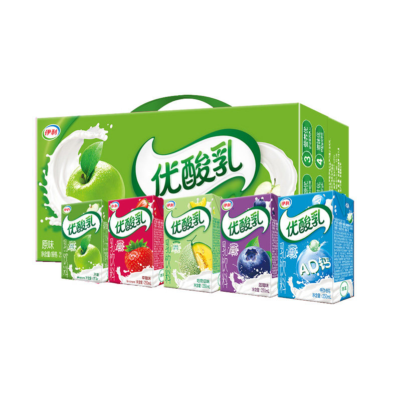 伊利优酸乳草莓果粒酸奶饮品饮料牛奶酸酸乳整箱24盒装