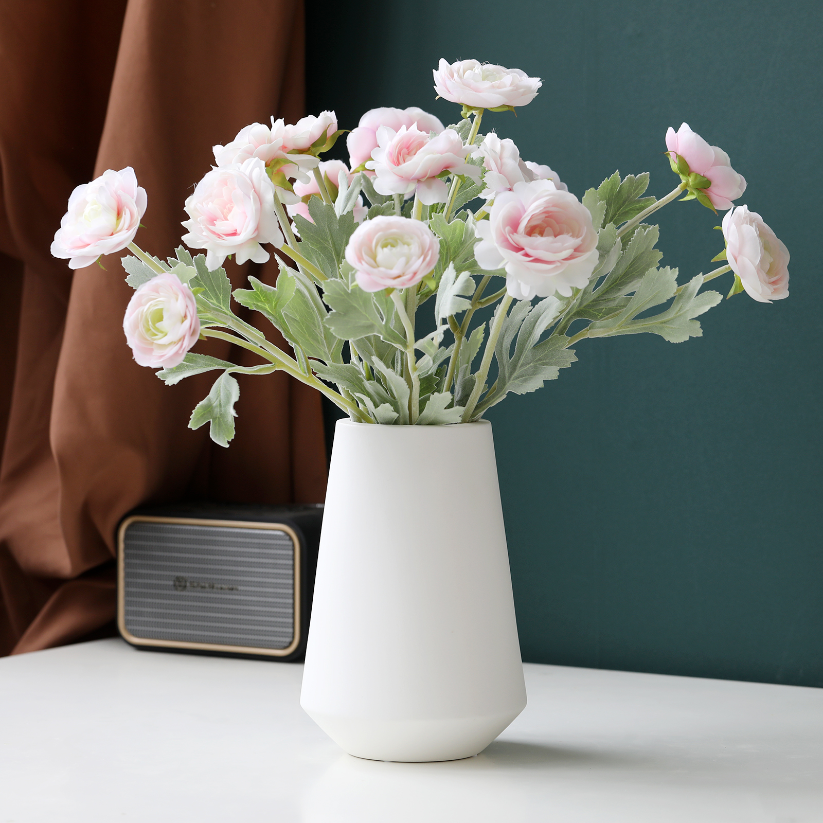 简约陶瓷花瓶白色现代摆件客厅插花北欧创意花瓶