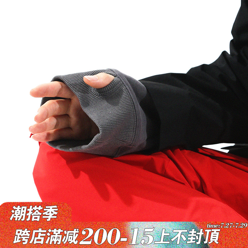 oinkoink秋季穿搭特别两色树脂拉链卫衣外套套头纯色连帽