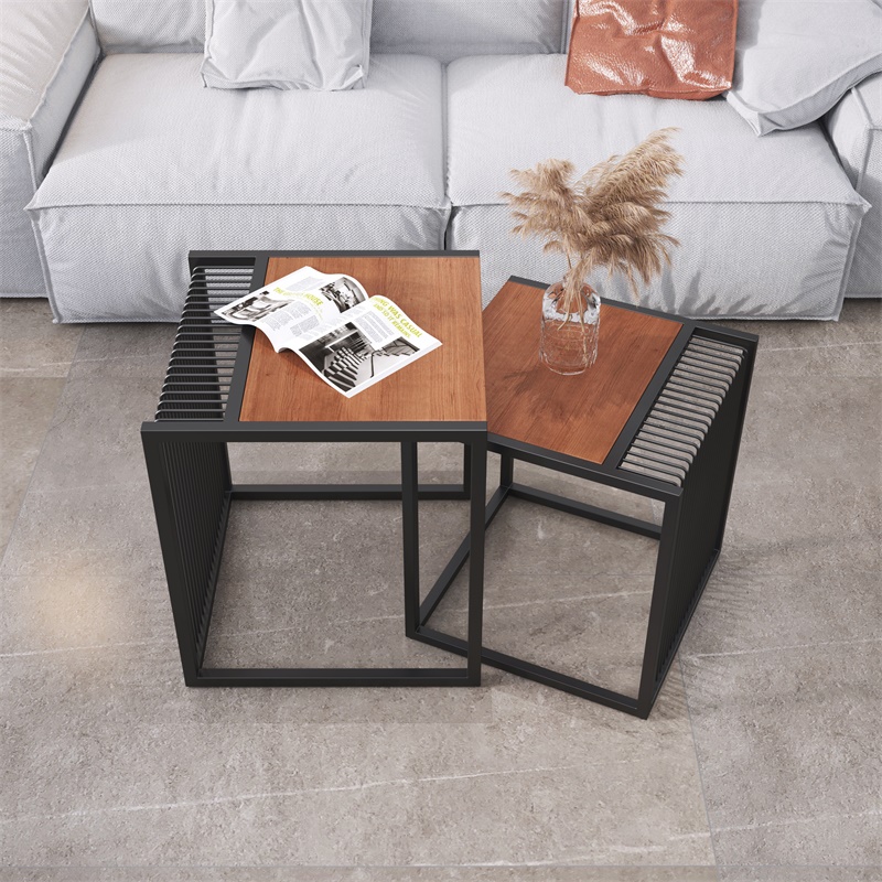 轻奢户型咖啡几边简约客厅小户铁艺方桌小方茶几