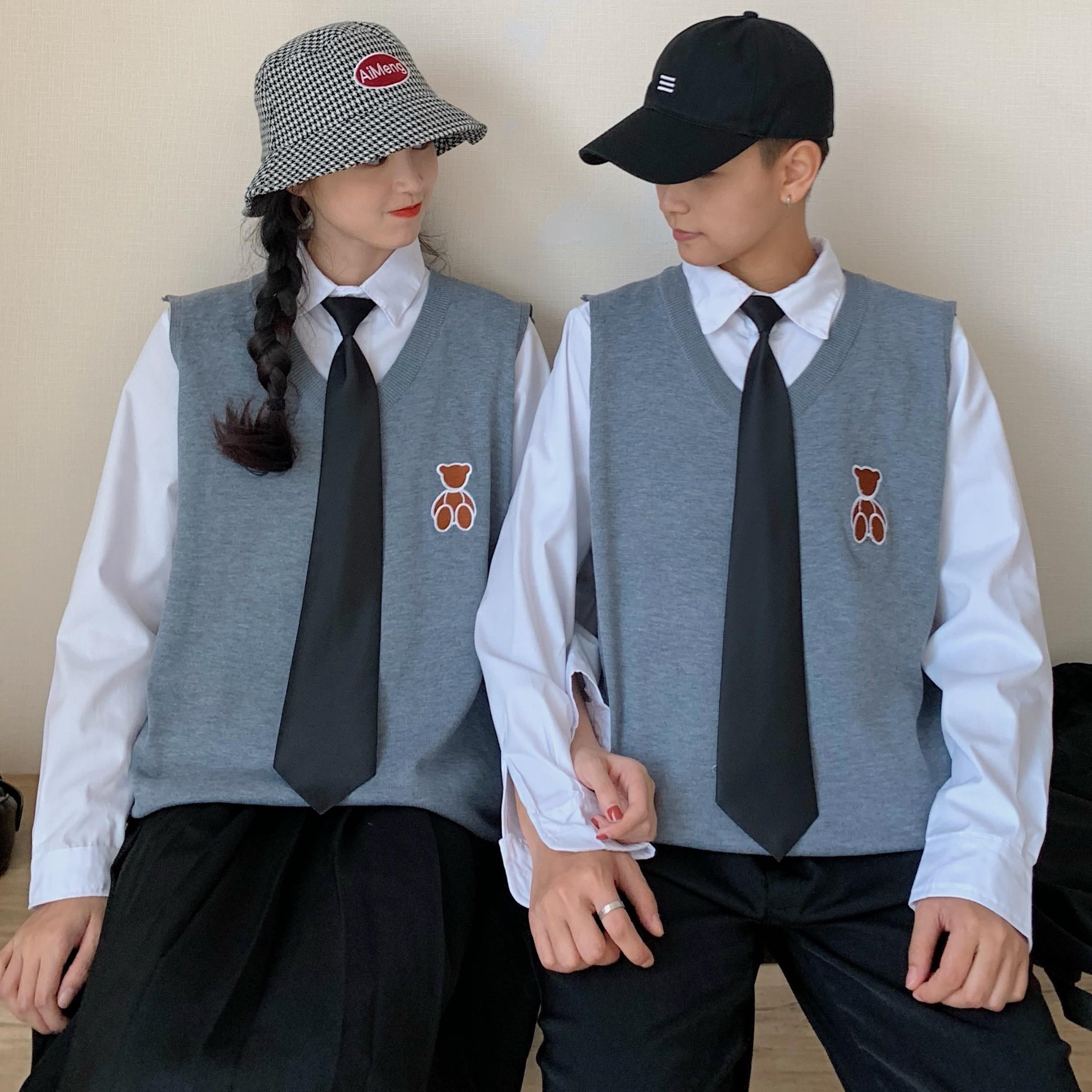 韩版秋冬校服毛衣套装日系jk制服学院风初学生校服