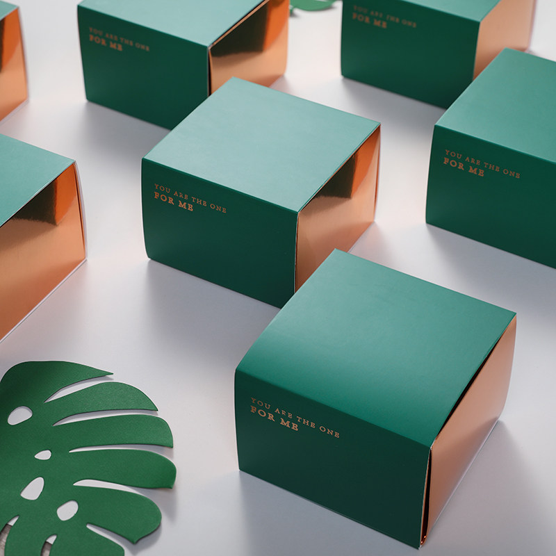 魔方吐司面包精致礼品小方方盒烫金绿色个性点心包装盒