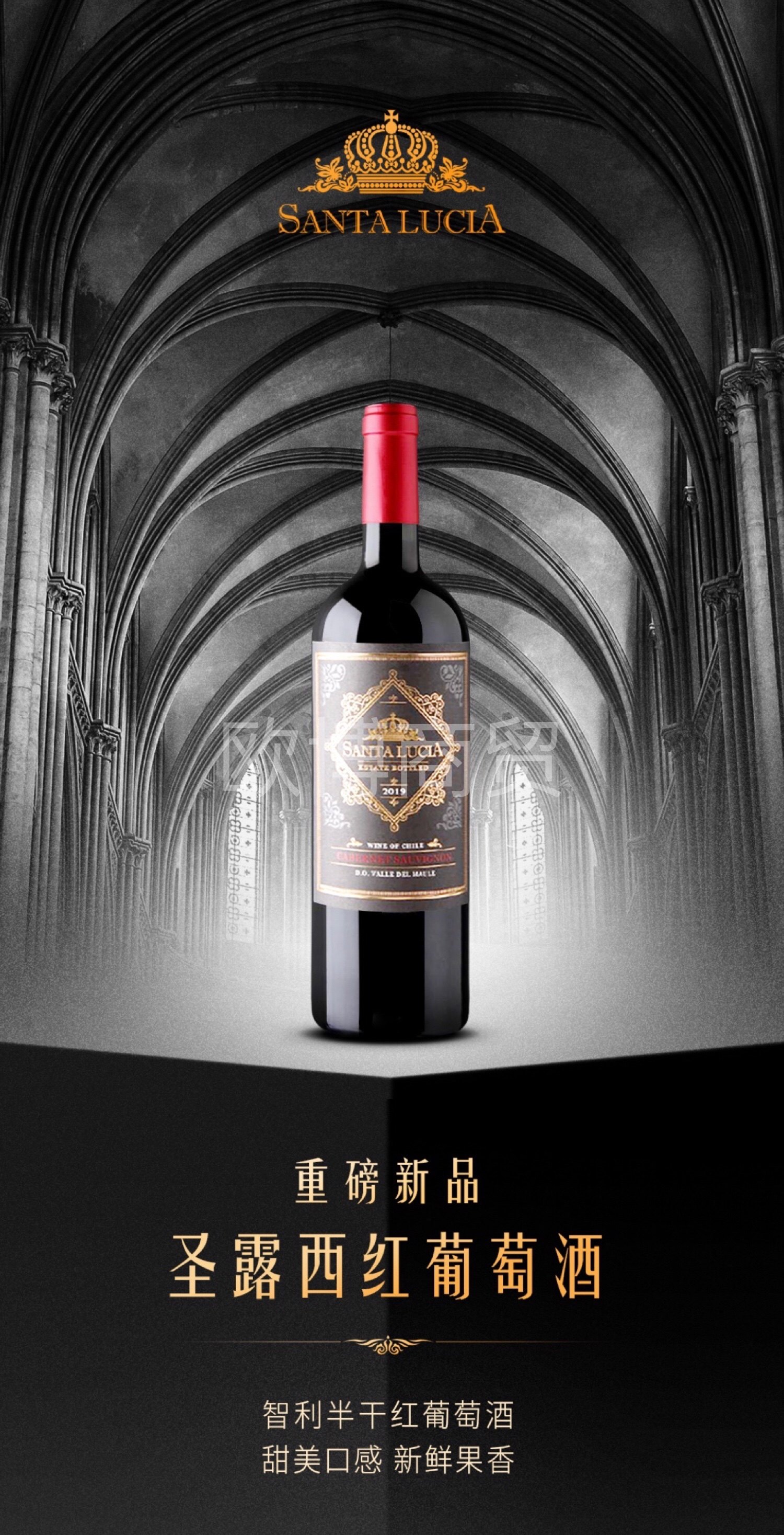圣露西红葡萄酒智利原瓶原装进口半干型红酒750ml
