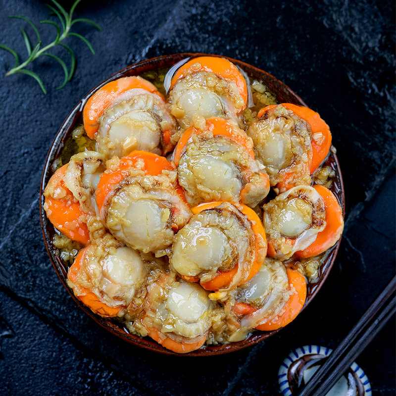 蒜蓉扇贝肉即食捞海鲜熟食罐头去胃纯肉麻辣扇贝