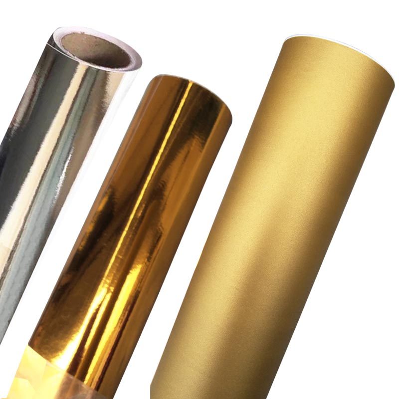 哑金光金金银色香槟自粘贴纸镜面电脑纸哑刻字墙贴