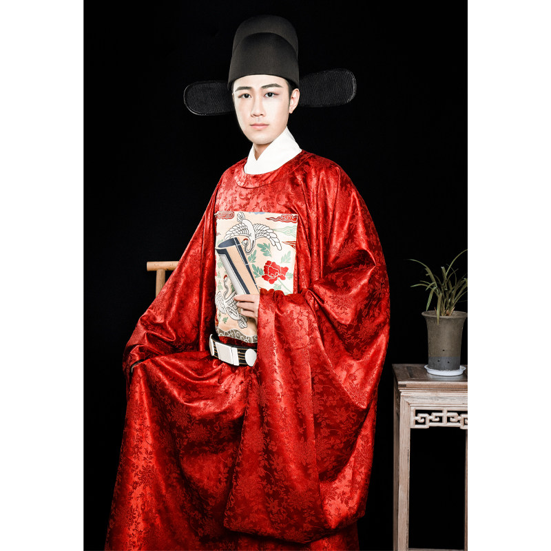 清嘉吴越原创汉服明制圆领一品官服补服仙鹤汉服