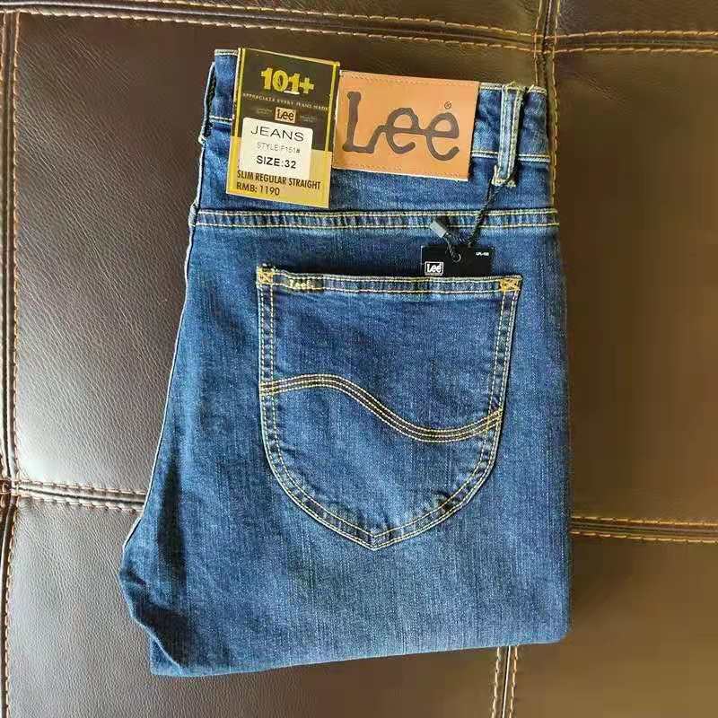 lee2021新款牛仔裤男士直筒修身弹力青年夏季长裤休闲男裤潮