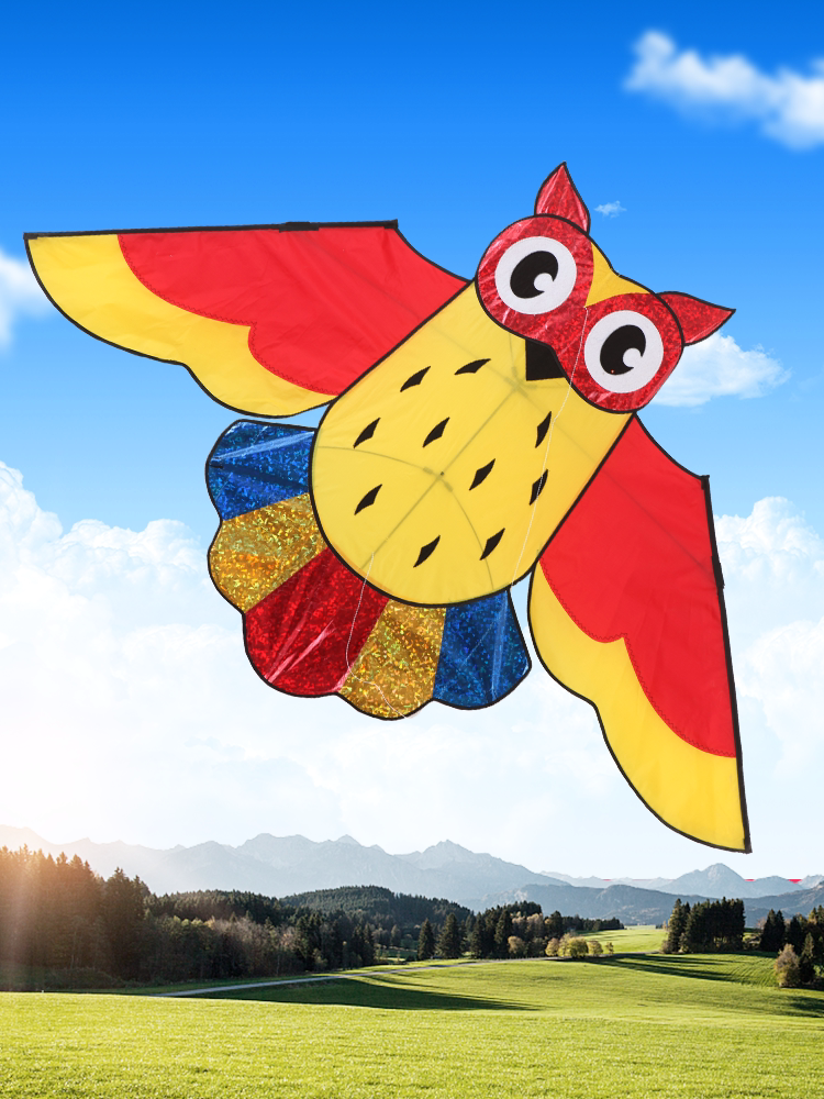 风筝2021年新款儿童微风易飞卡通图案成人猫头鹰风筝