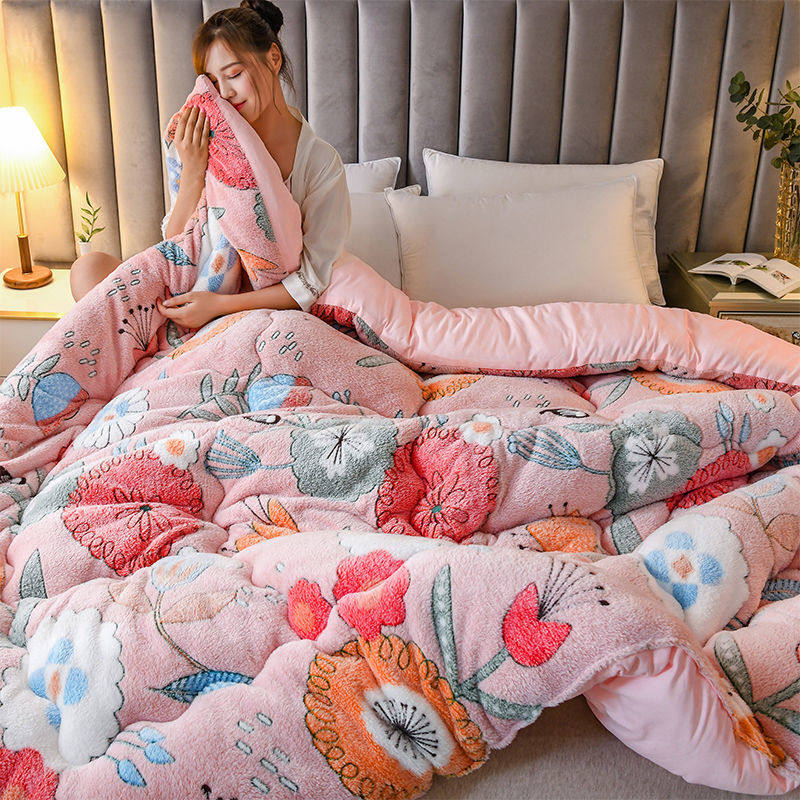 冬季被子加厚保暖冬被学生宿舍单人铺盖秋冬双人加绒丝棉被芯冬天