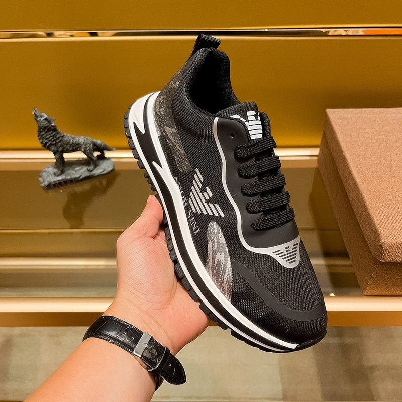 联名利登阿玛尼男鞋春季新款运动运动休闲休闲鞋透气男潮网面鞋