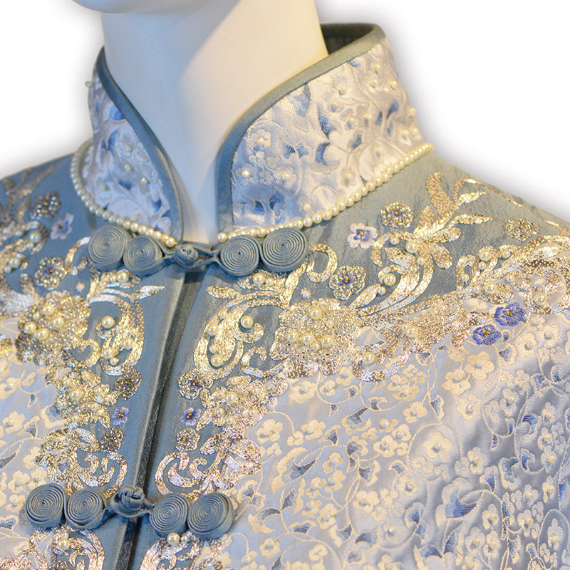 礼服元先南京云锦研究所天香华散手工织造高端刺绣