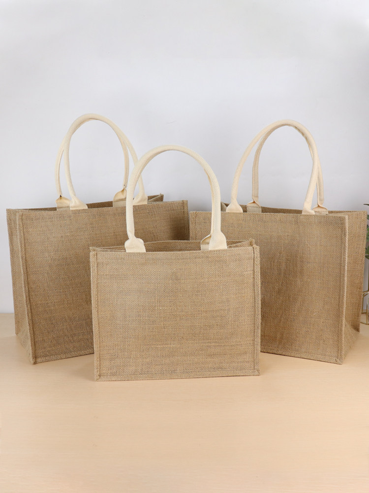 布袋无印亚麻diy环保麻包黄麻包麻布手提logo购物袋