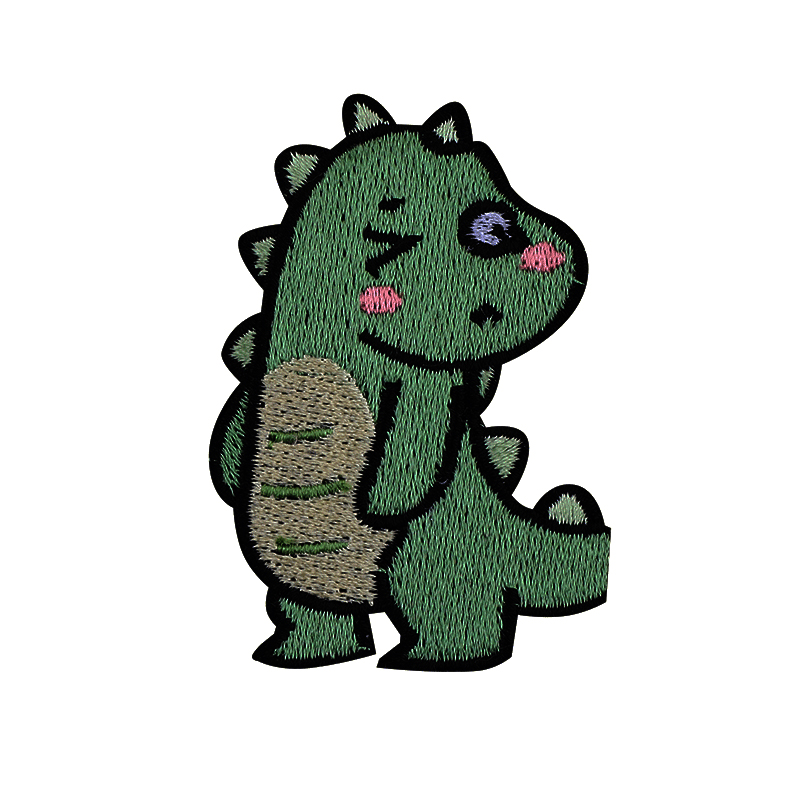 卡通恐龙动物刺绣布贴情侣衣服补丁免烫自粘款布贴