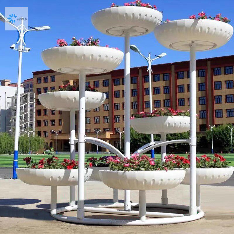 天天向上系列铁艺景观花架园林绿化市政工程组合花盆街道花架