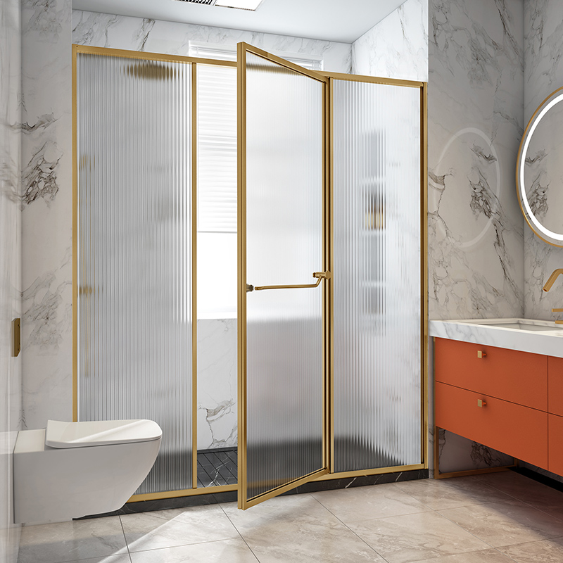 原素空间移门淋浴房隔断一字型平开门卫生间干湿分离浴室玻璃隔断