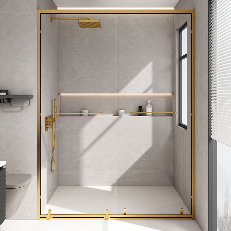 一字字型淋浴房隔断玻璃浴室干湿分离卫生间浴屏整体淋浴房