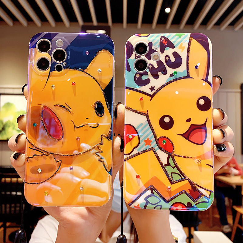 卡通皮卡丘适用华为mate40手机壳p50滴胶pro新款女mate30蓝光保护套