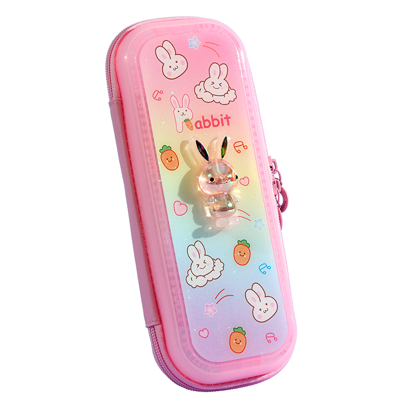 3d笔盒礼物入学新生文具小兔子文具盒萌趣粉色笔袋
