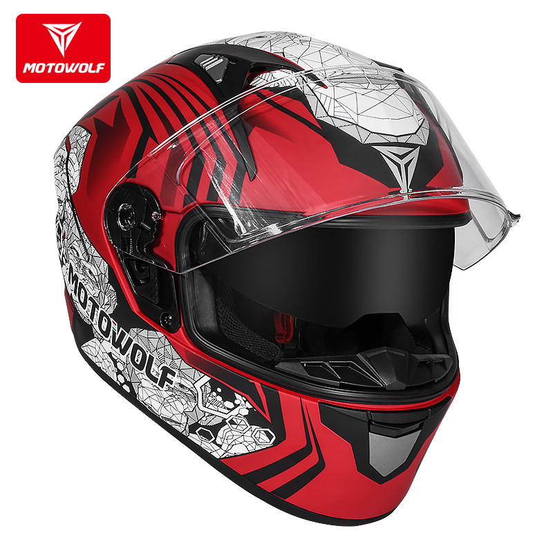 摩多狼赛摩托车头盔秋冬季全盔防雾机车男女骑士装备骑行安全跑盔