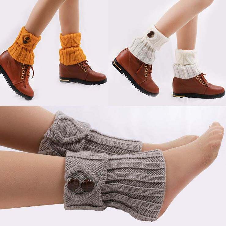 护踝套女脚腕脚踝袜套保暖宽松毛线腿套护韩版短脚套针织百搭堆堆