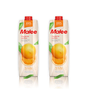 Malee玛丽果汁泰国橙汁葡萄汁荔枝汁0脂低卡果汁进口饮料1Lx2瓶