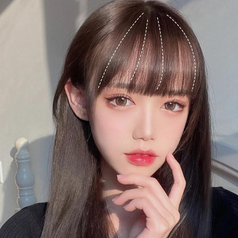 刘海漫画假发片女前额发际线真发自然空气网红刘海片