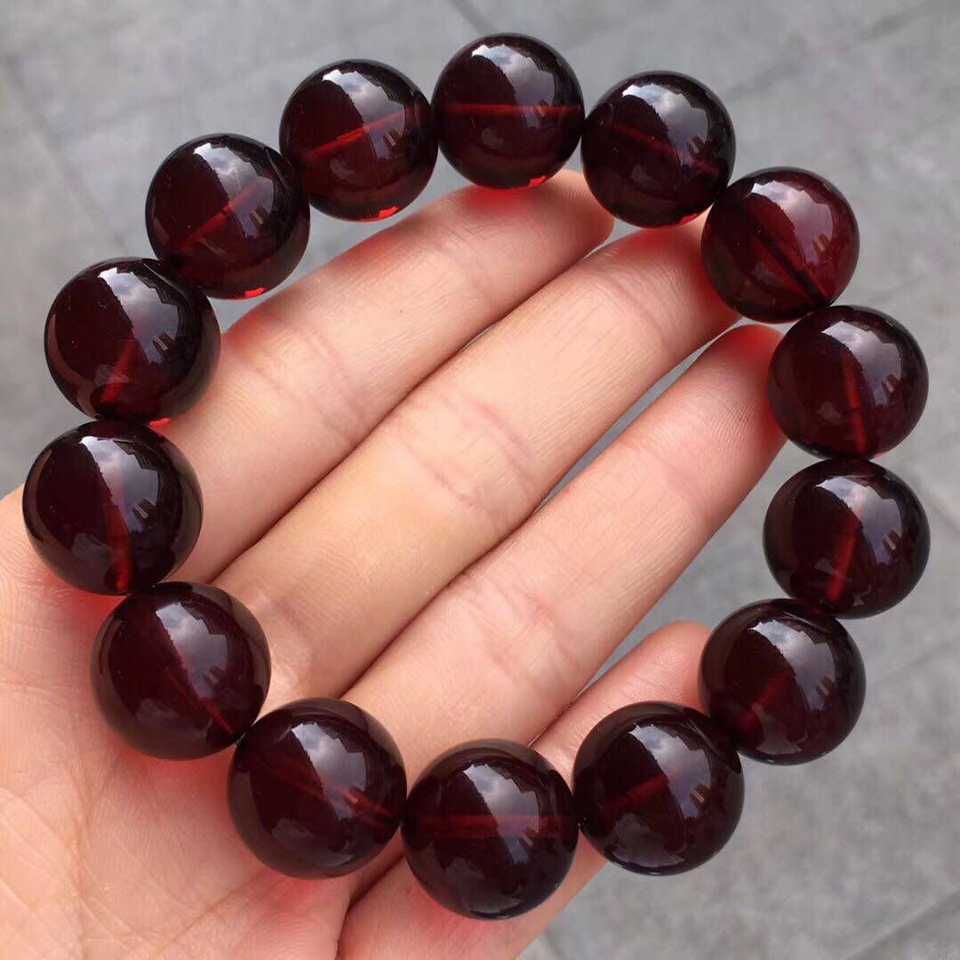 6克天然血珀圆珠手串精挑净水品质尺寸15.6m手链